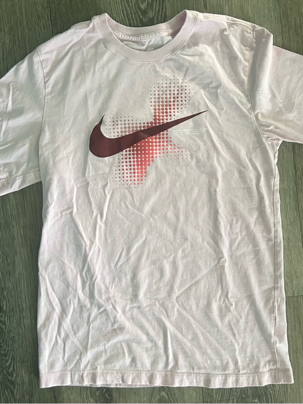 Nike Pink Short Sleeve Tee with Burgundy and Pink Gradient Swoosh
